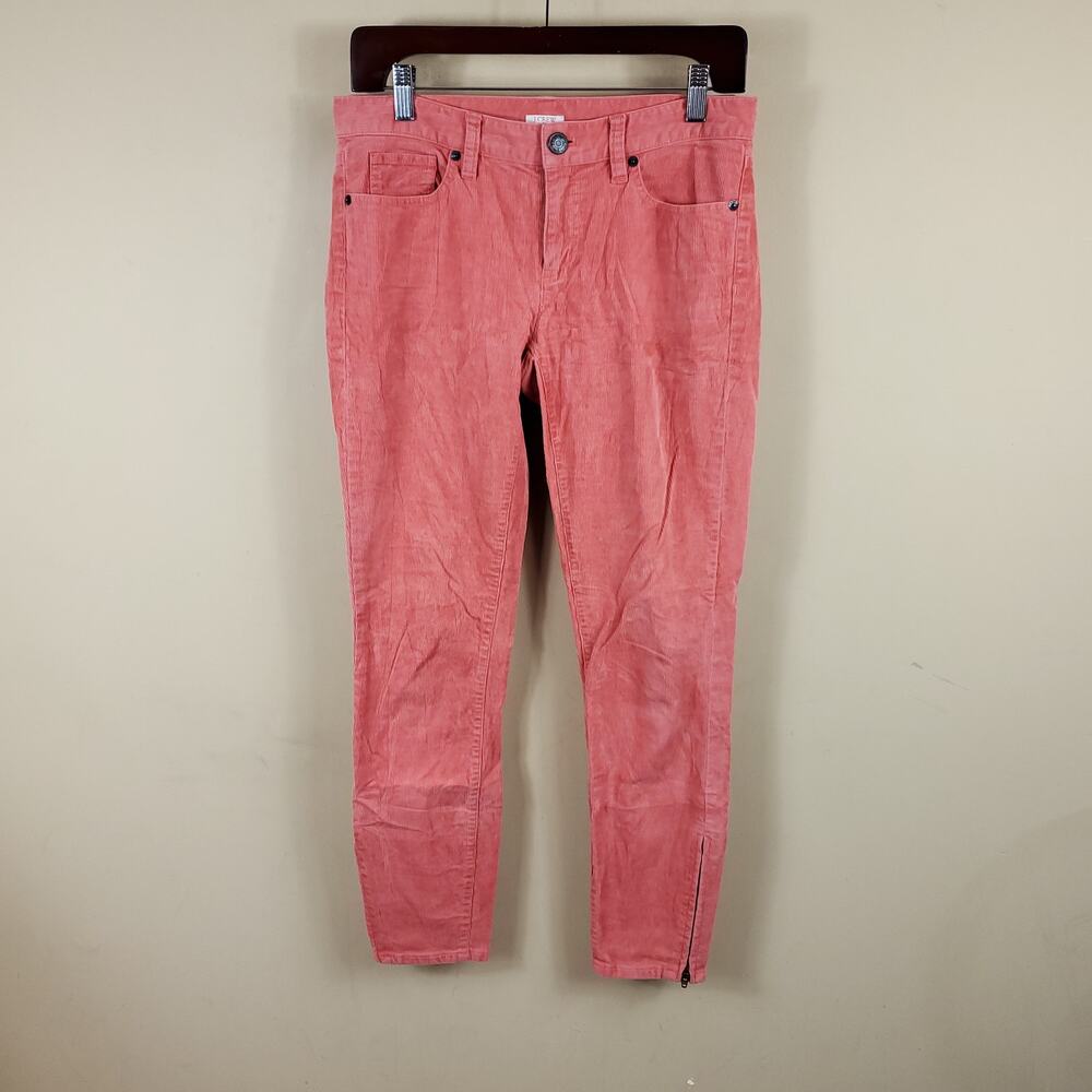 J. Crew Coral Corduroy Mid-rise Toothpick Pants Size 27
